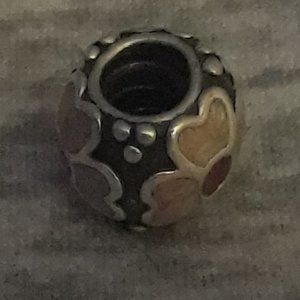 Pandora pink flowers with black  charm